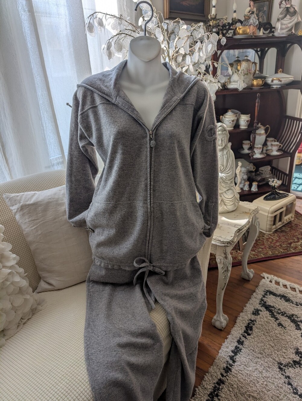 50% OFF CHANEL Vintage 2010 Chanel Grey  Cashmere Track Suit